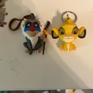 The Lion King Rafiki and Simba Keychains Disney